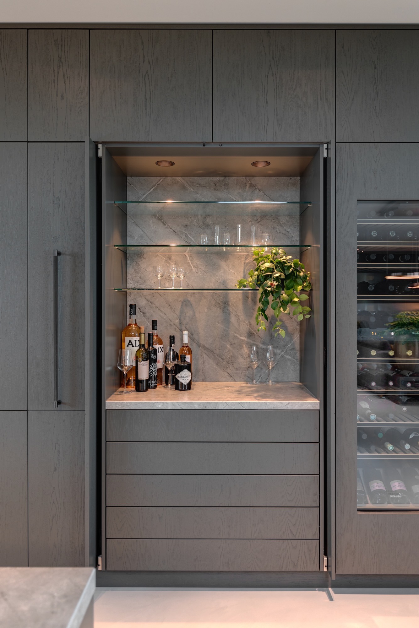ingebouwde bar in de keuken