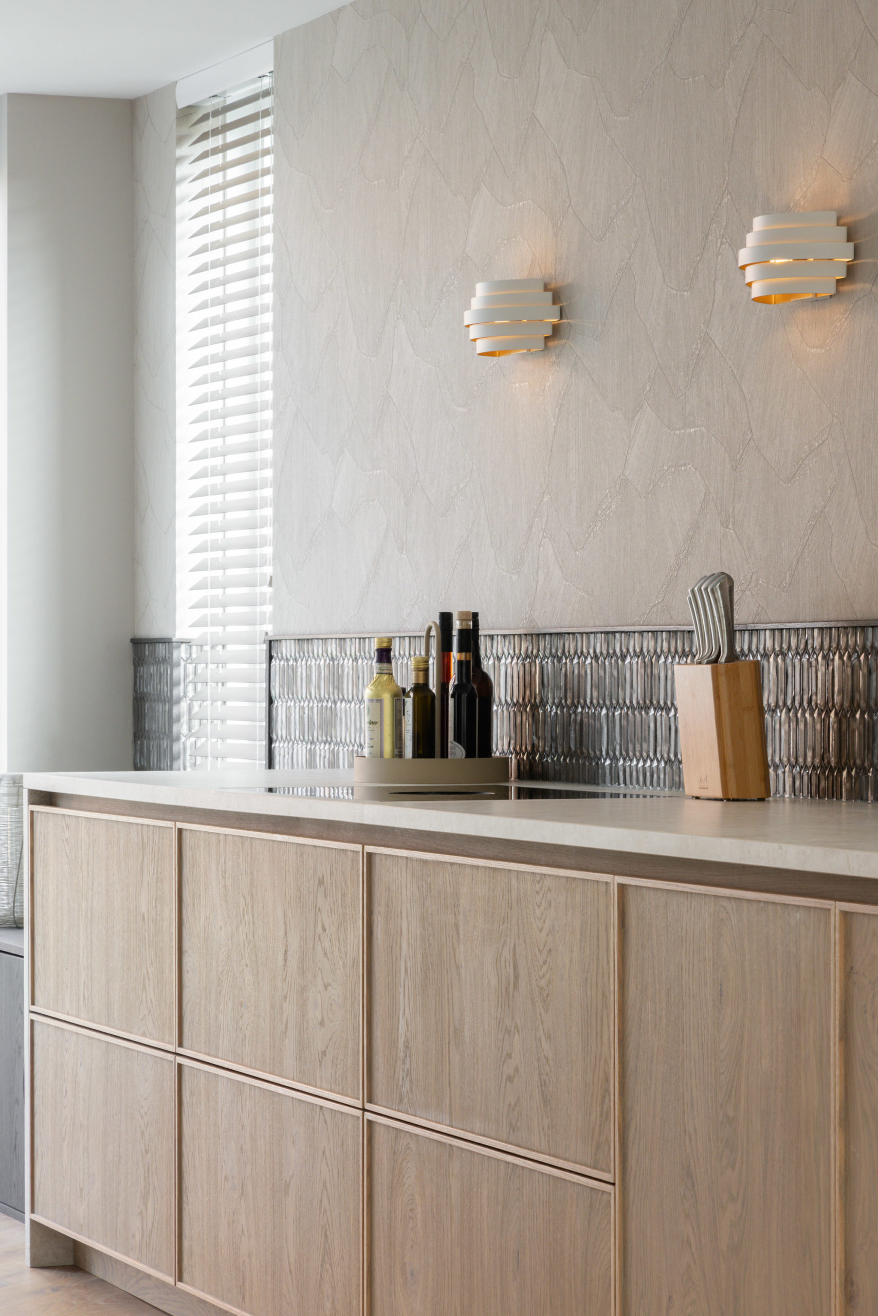 houten lades in de keuken