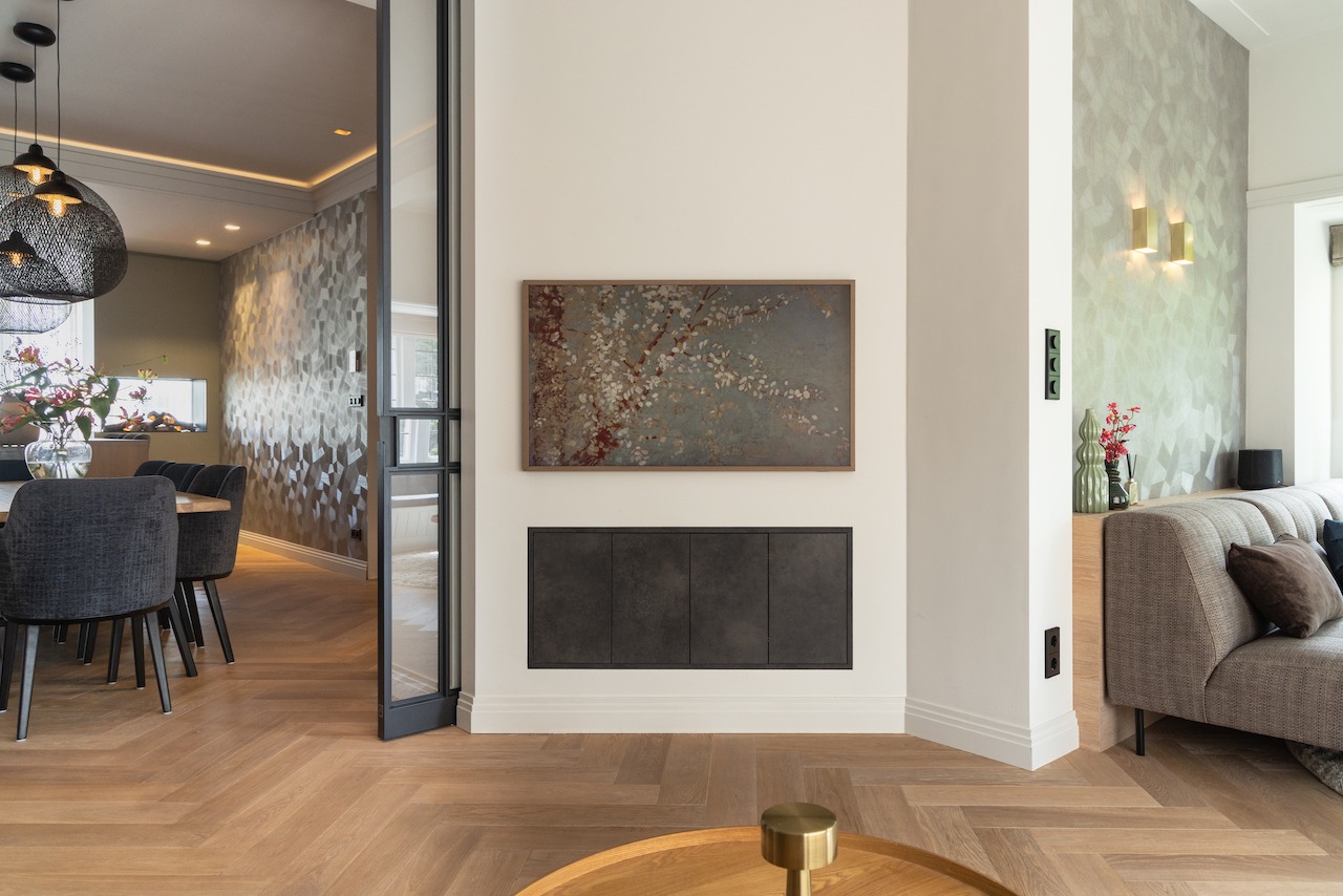 woonkamer en suite met schuifdeuren