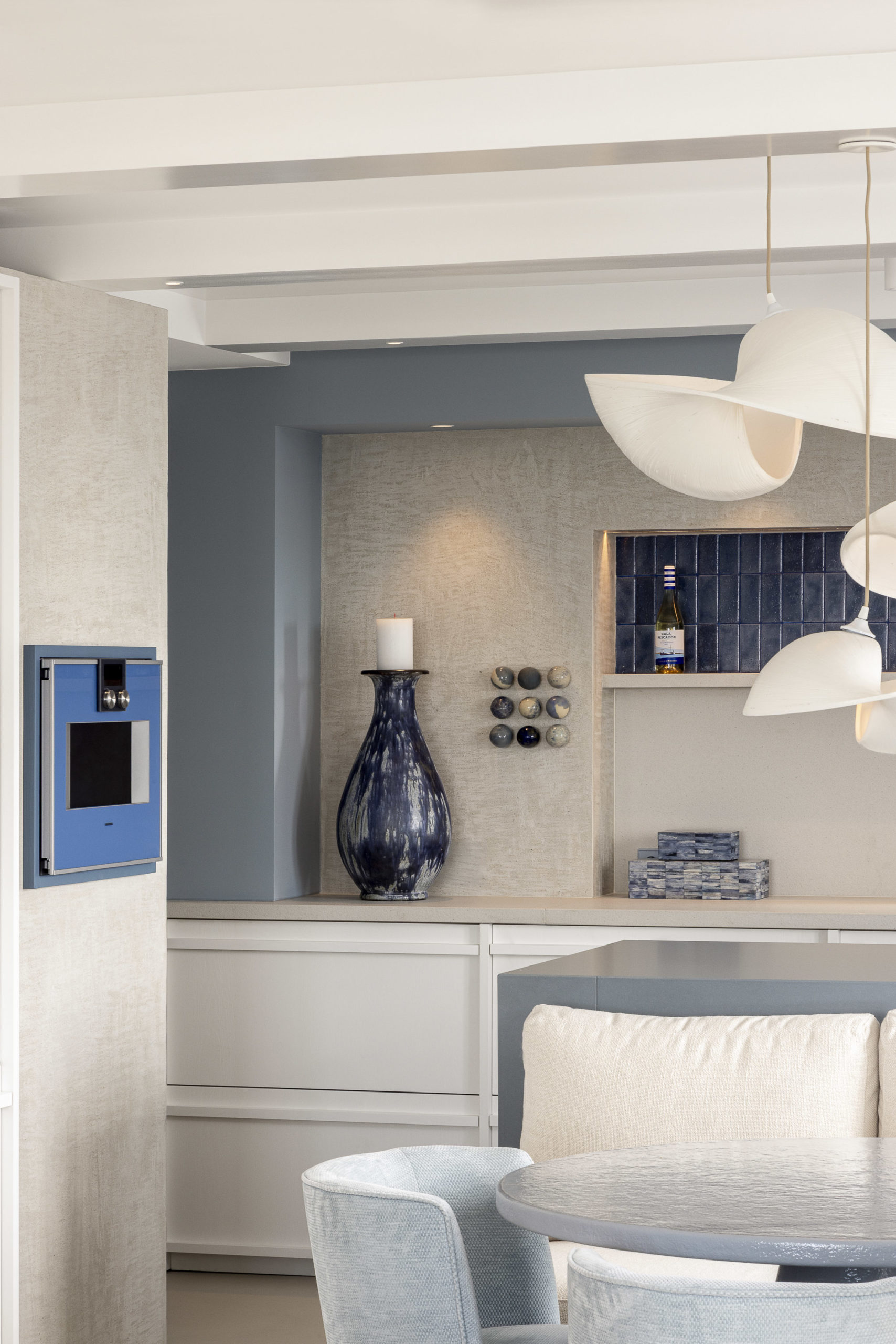 keuken blauw wit